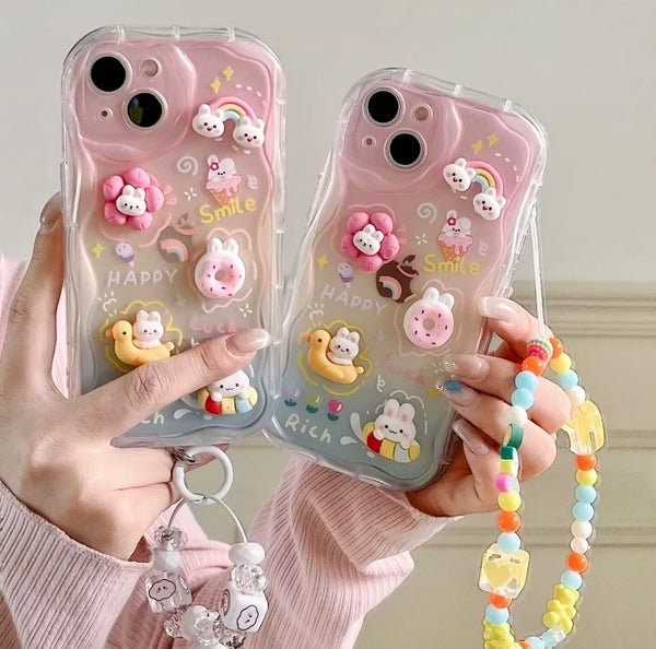 Cute 3D Design Phone Cover With Charm Set For iPhone 17 Series