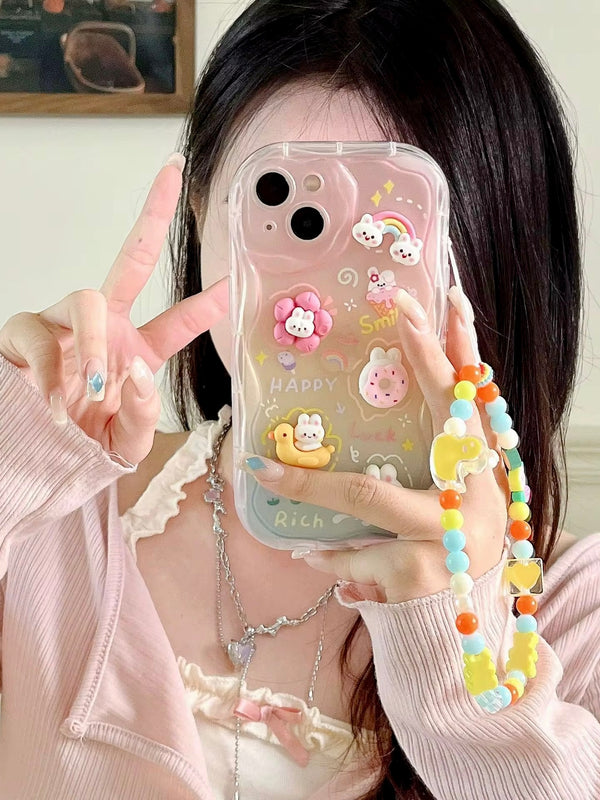 Cute 3D Design Phone Cover With Charm Set For iPhone 17 Series