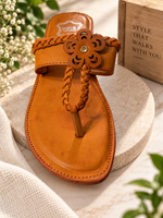 Handcrafted Ethnic Leather Slip-On Kolhapuri Style Sandals