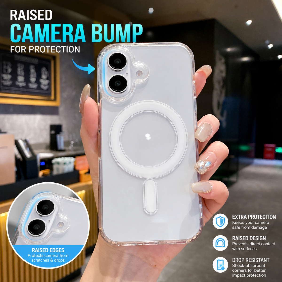 Transparent Anti Yellow Wireless Charging Back Cover for iPhone 18 Series