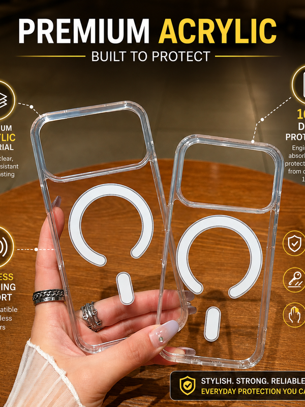 Transparent Anti Yellow Wireless Charging Back Cover for iPhone 18 Series