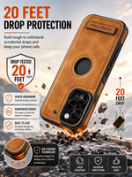 Premium Leather Finish Phone Case with Magnetic Ring & Kick Stand For iPhone 18 Series
