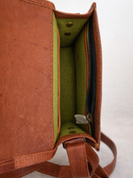 Vintage Camel Leather Sling Bag Handcrafted Jaisalmer Art (5” x 7”)