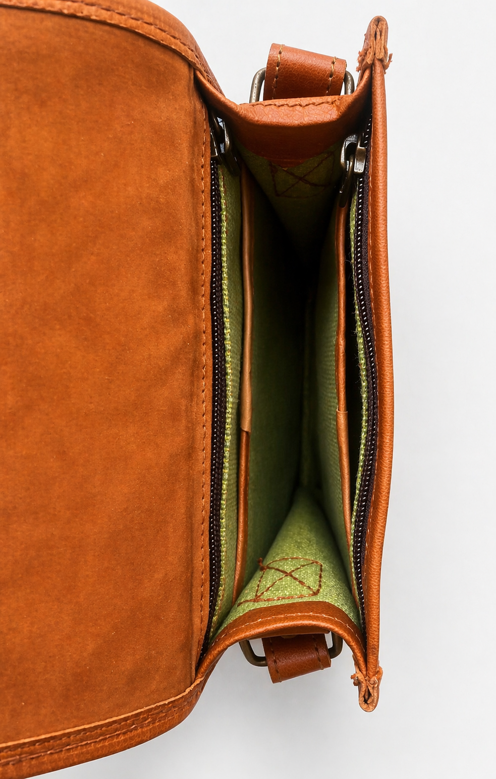 Herritage Camel Leather Sling Bag Handcrafted Jaisalmer Art (7” x 9”)
