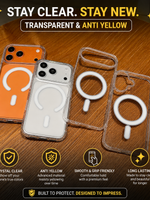 Transparent Anti Yellow Wireless Charging Back Cover for iPhone 18 Series