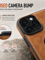 Premium Leather Finish Phone Case with Magnetic Ring & Kick Stand For iPhone 18 Series