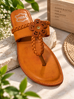 Handcrafted Ethnic Leather Slip-On Kolhapuri Style Sandals