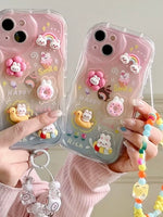 Cute 3D Design Phone Cover With Charm Set For iPhone 15 Series