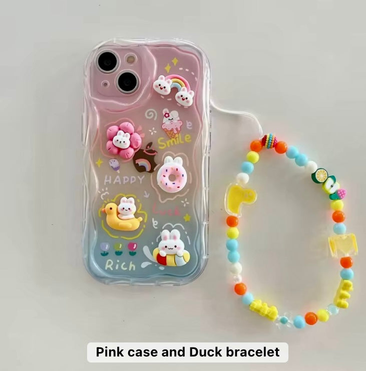 Cute 3D Design Phone Cover With Charm Set For iPhone 11 Series