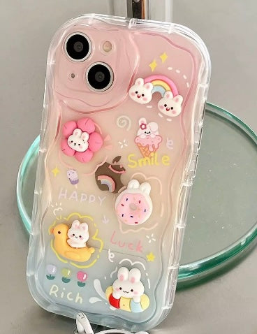 Cute 3D Design Phone Cover With Charm Set For iPhone 11 Series