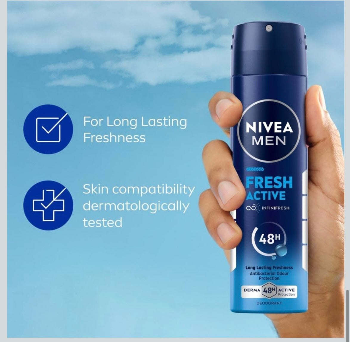 NIVEA MEN Fresh Active Deodorant – 48H | 150ml