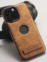 Premium Leather Finish Phone Case with Magnetic Ring & Kick Stand For iPhone 18 Series
