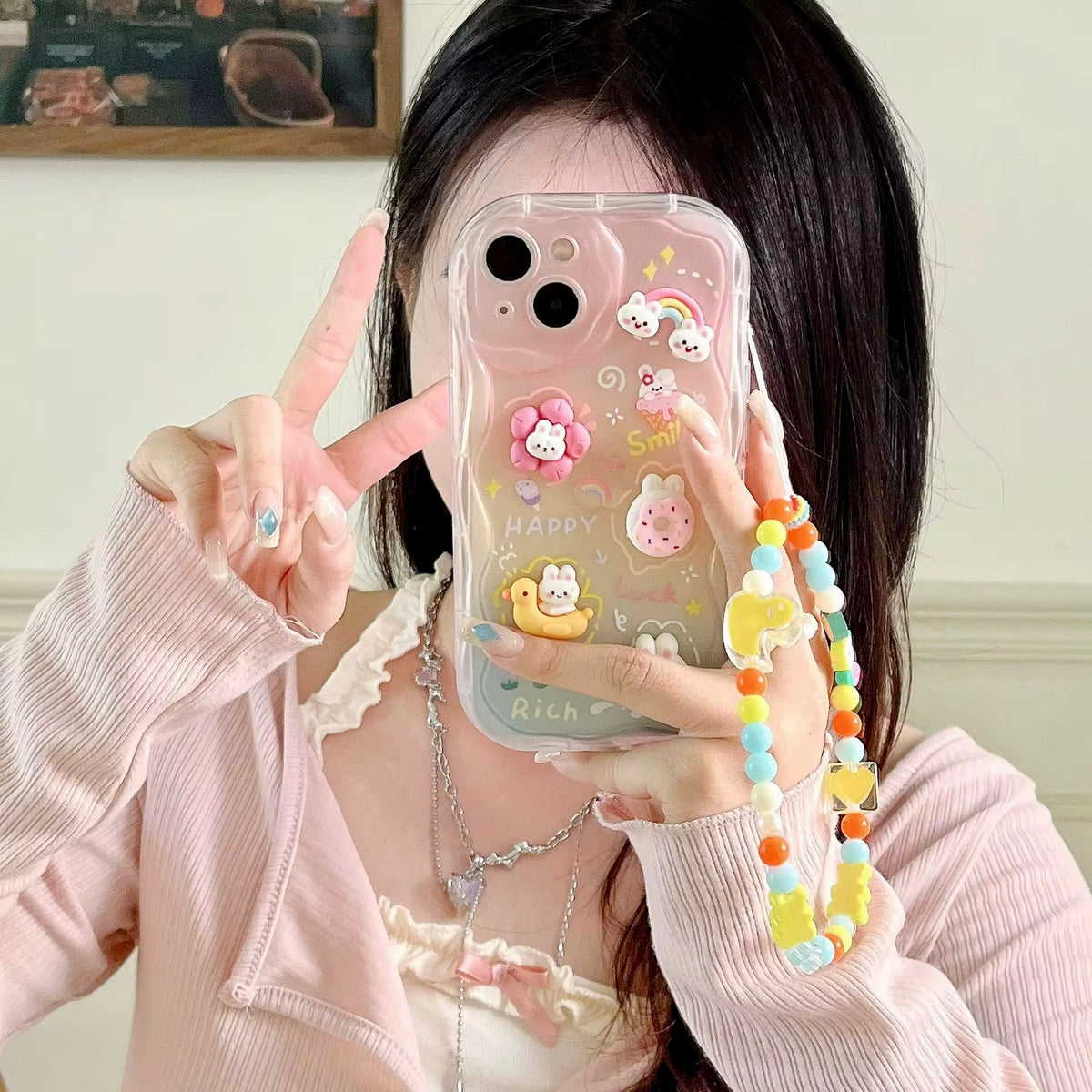 Cute 3D Design Phone Cover With Charm Set For iPhone 11 Series