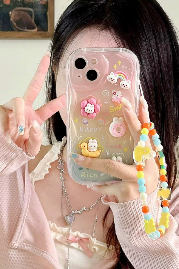 Cute 3D Design Phone Cover With Charm Set For iPhone 17 Series